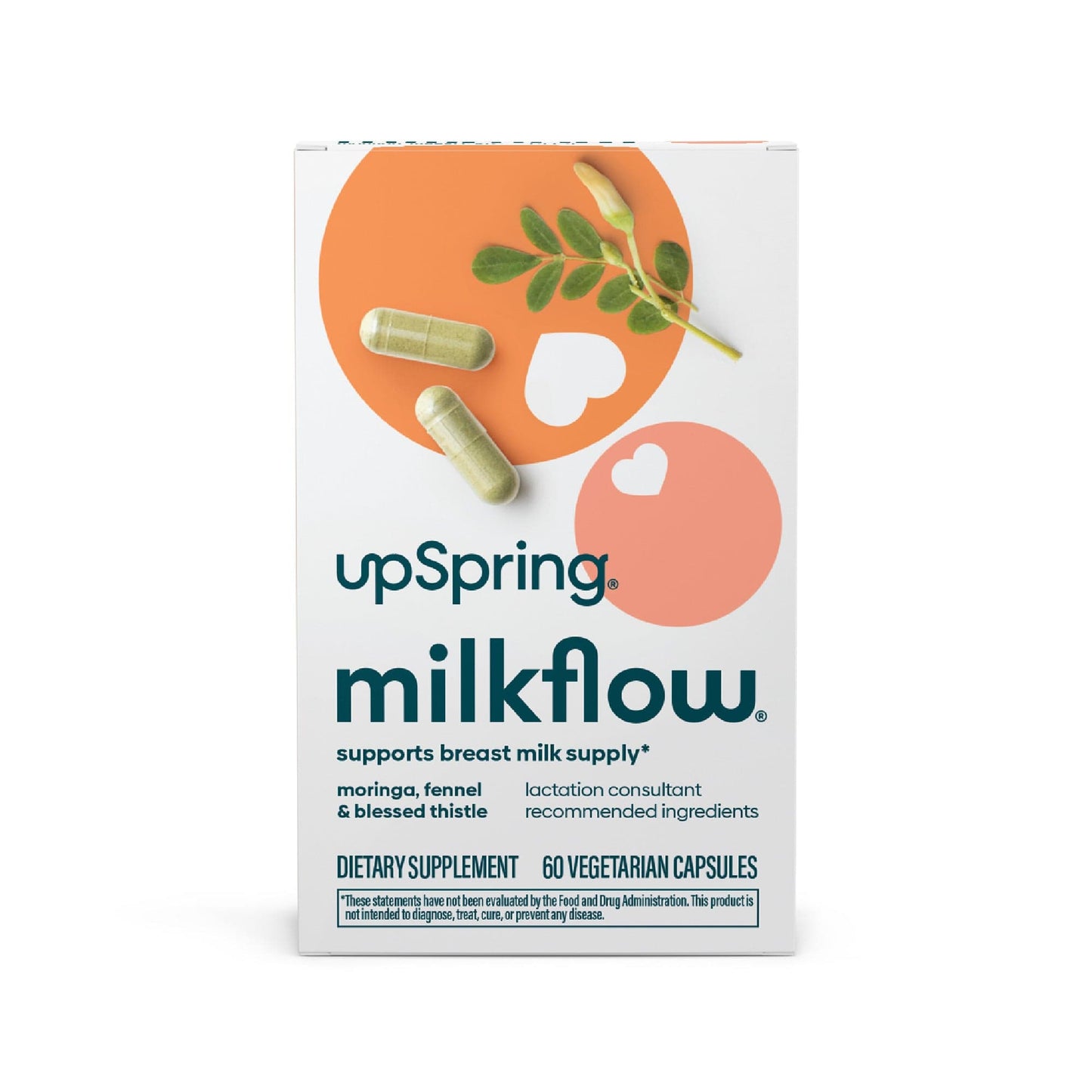 An image of the box for UpSpring MilkFlow Fenugreek Free