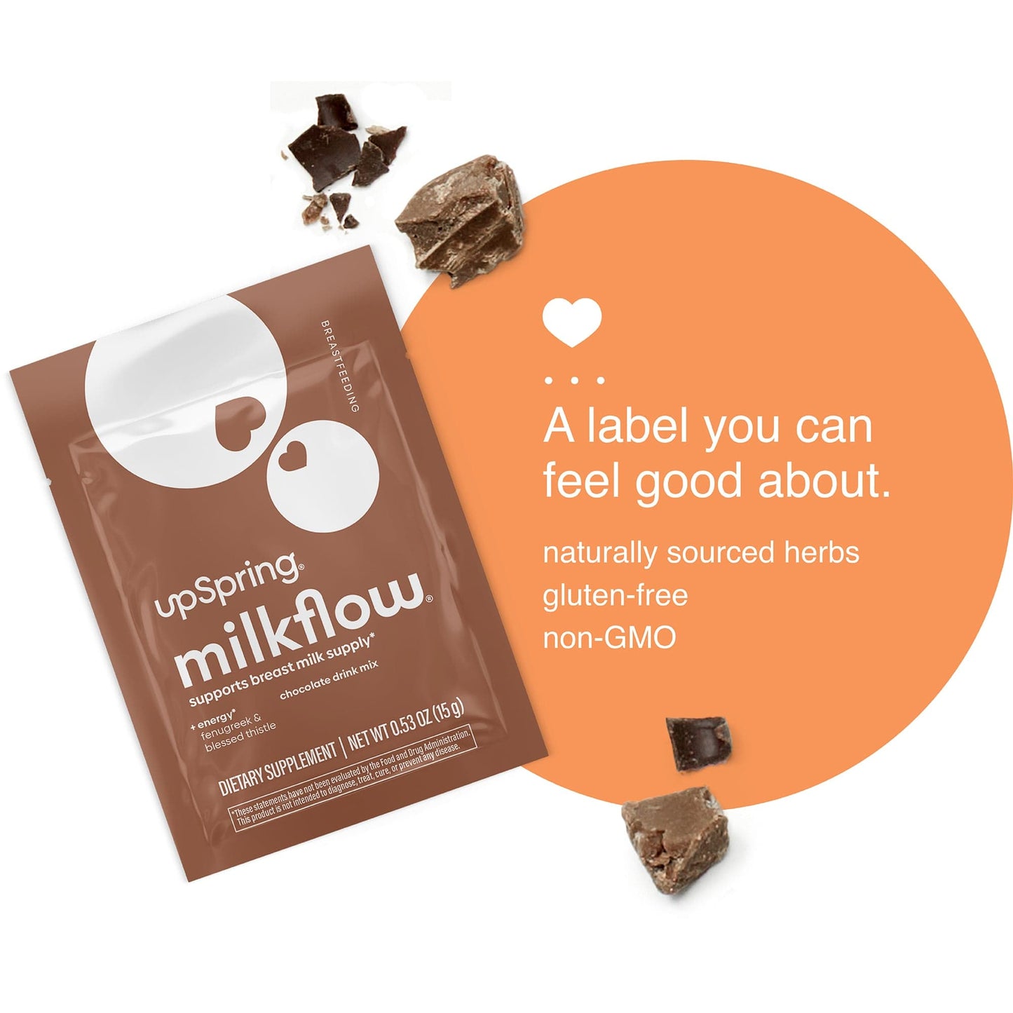 MilkFlow Chocolate contains naturally sourced herbs, gluten-free, and non-GMO