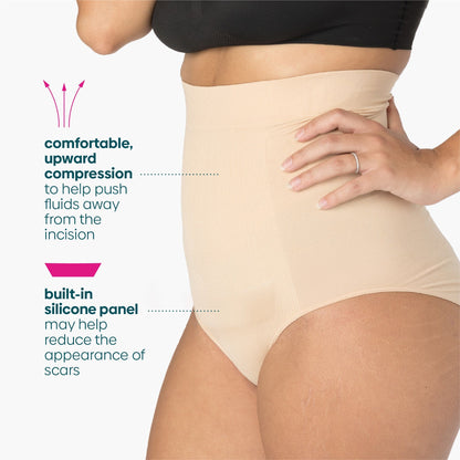 An image of a woman wearing nude C Panties with a built in silicone panel