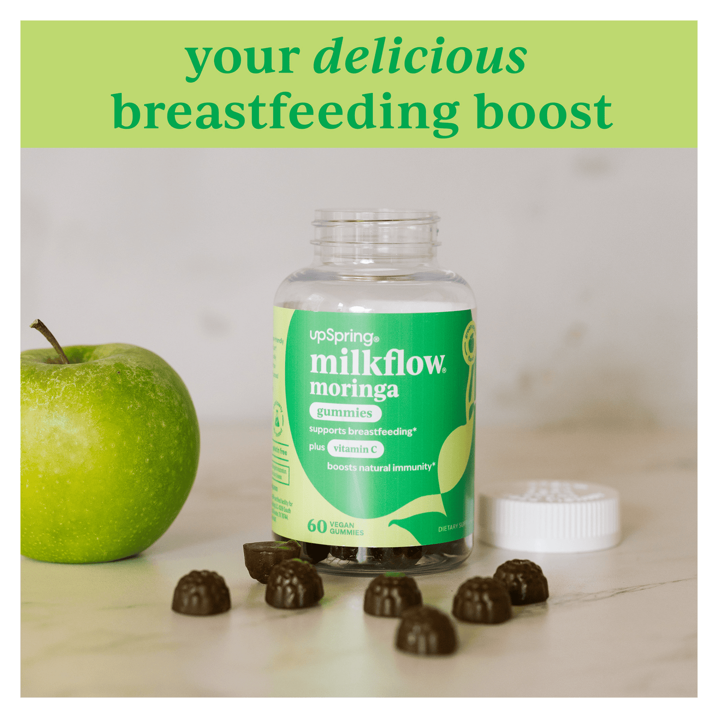 Milkflow Moringa Lactation Gummies Green Apple Flavor