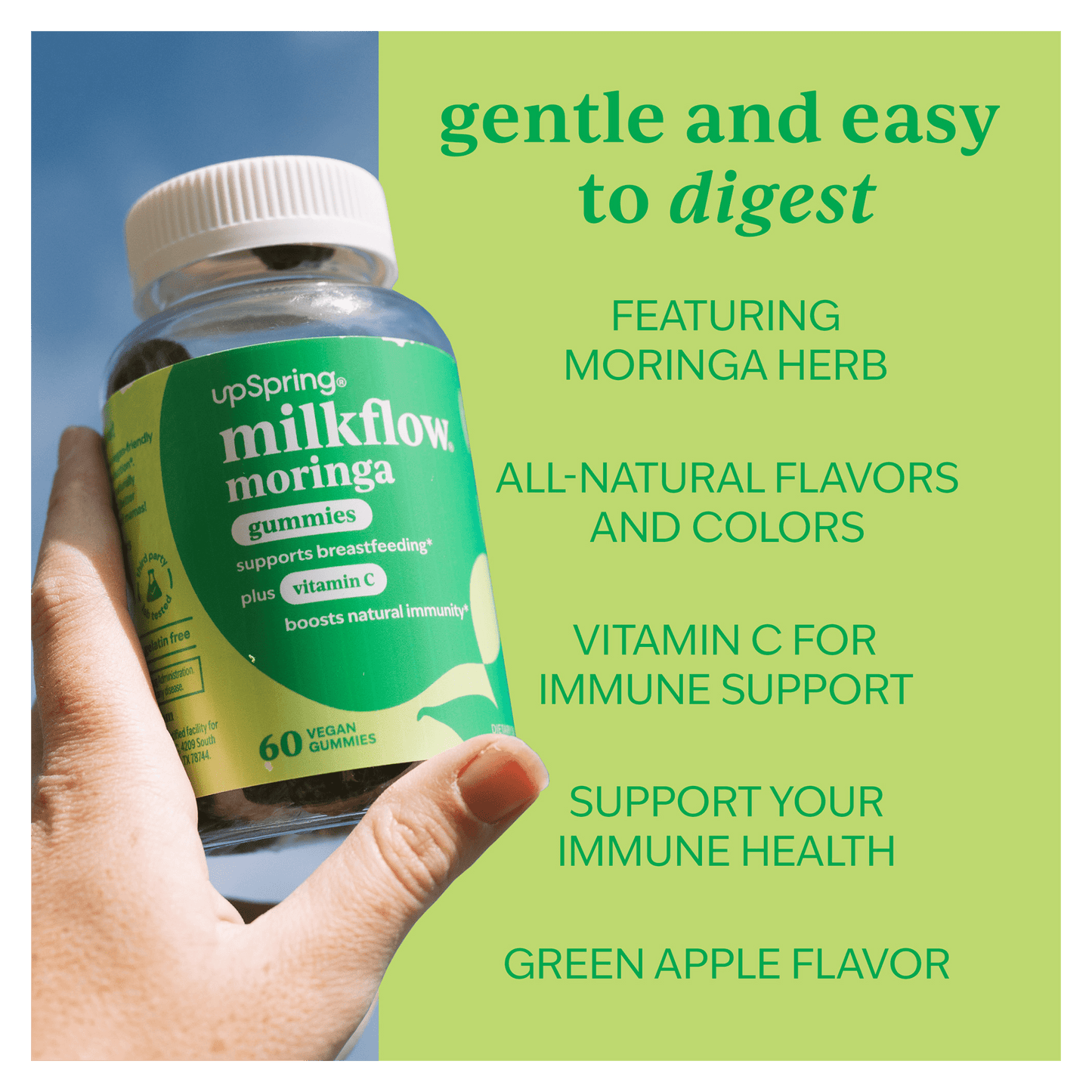 Milkflow Moringa Lactation Gummies Green Apple Flavor