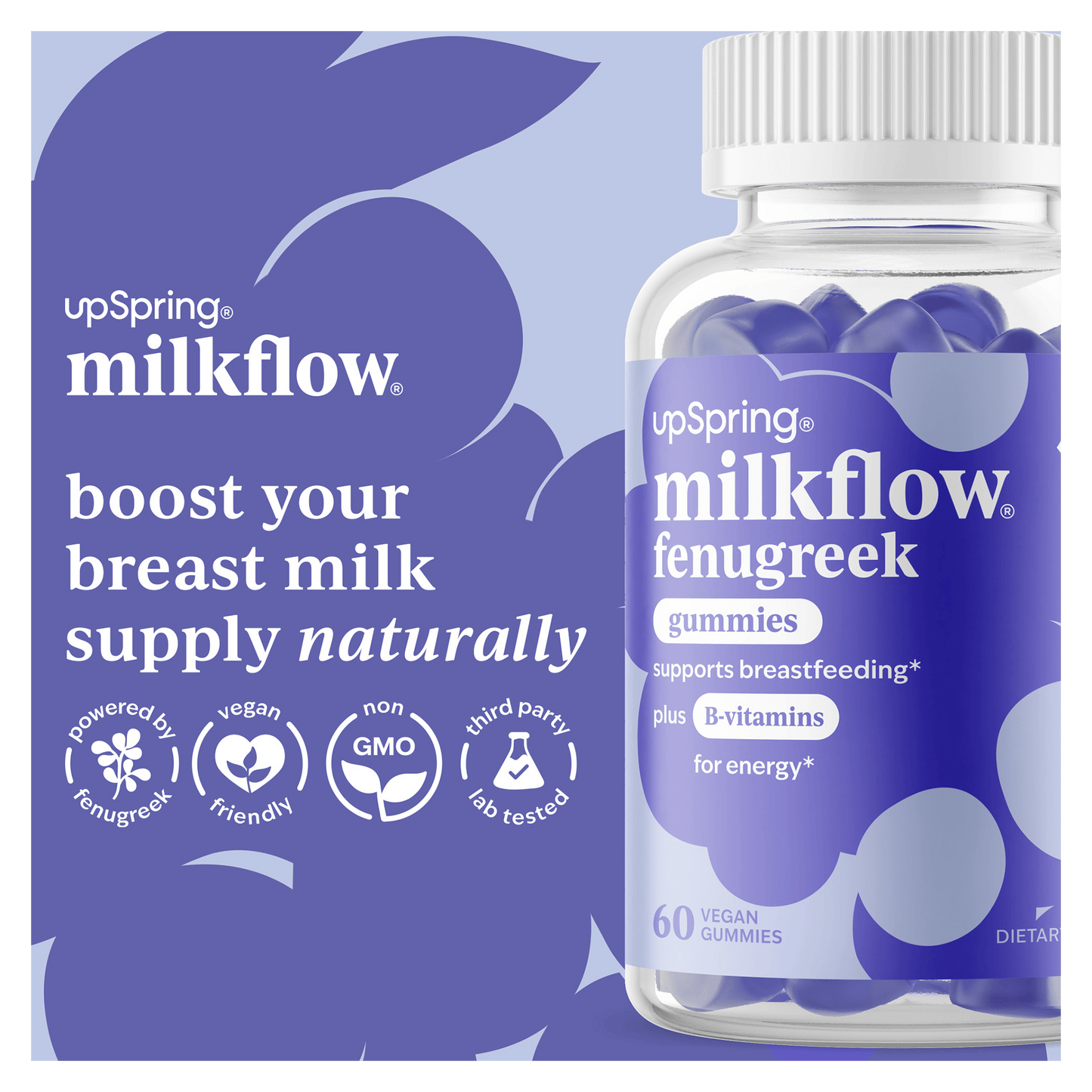 Milkflow Fenugreek Lactation Gummies Grape Flavor