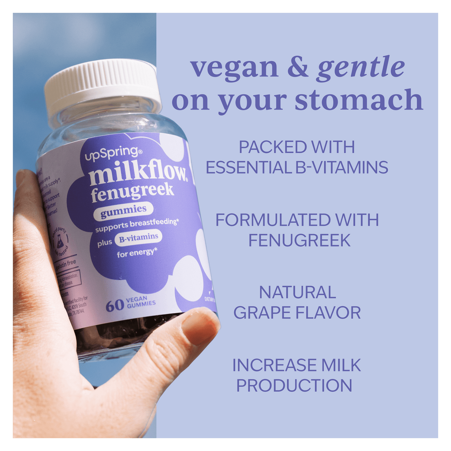 Milkflow Fenugreek Lactation Gummies Grape Flavor