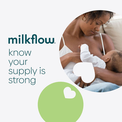 A mother breastfeeding her child thanks to the support of MilkFlow
