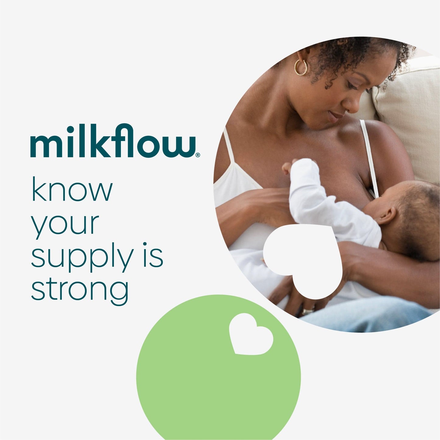 An image of a woman breastfeeding her child thanks to MilkFlow