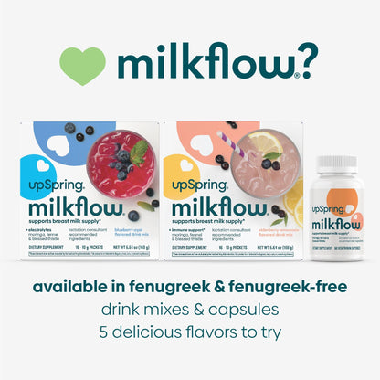 MilkFlow from UpSpring is available in multiple varieties, flavors, and forms.