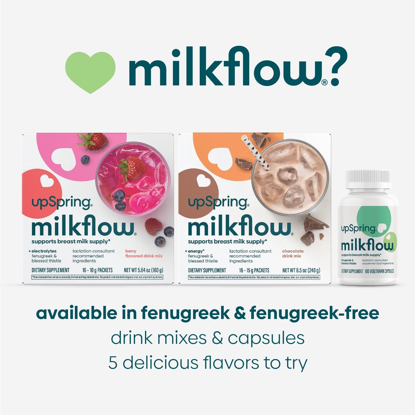 MilkFlow is available in multiple varieties, flavors, and types