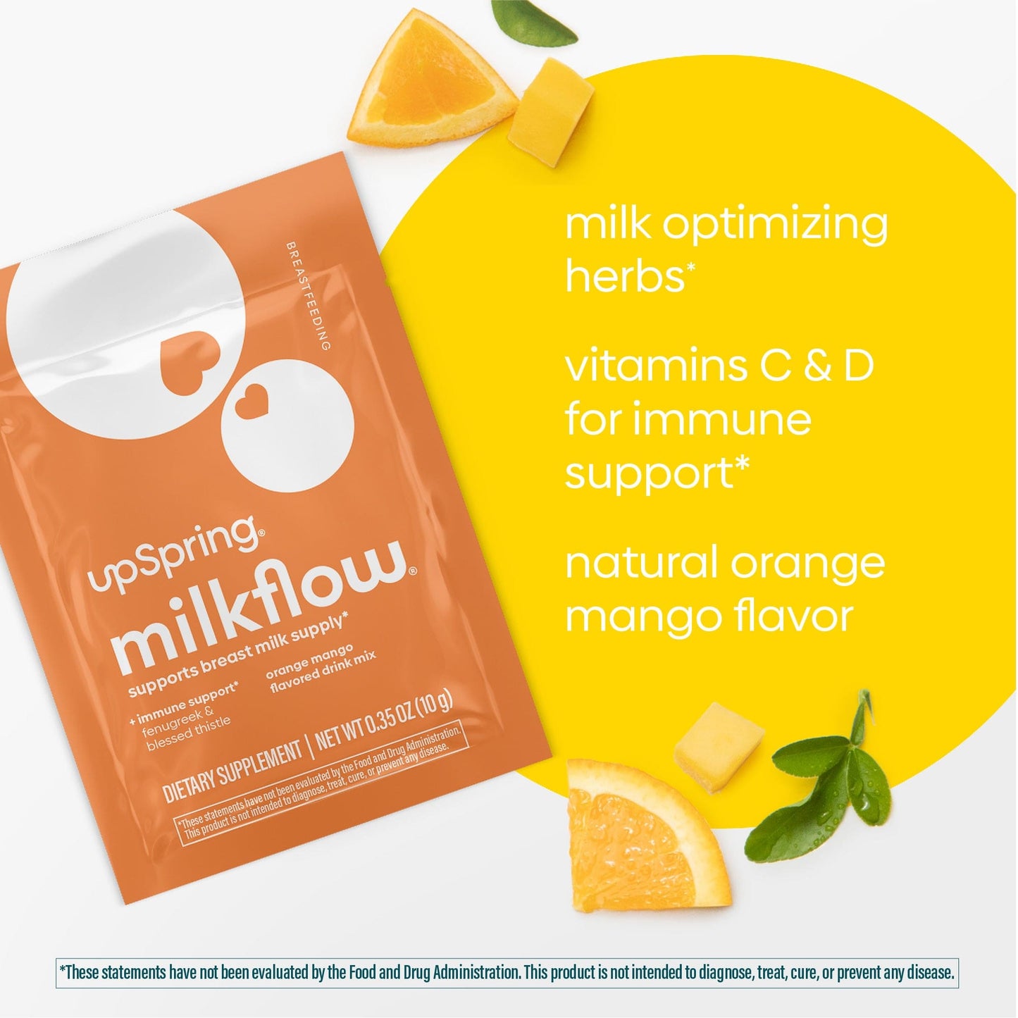 Milkflow® + Immune Support Drink Mix, Orange Mango, 16 ct