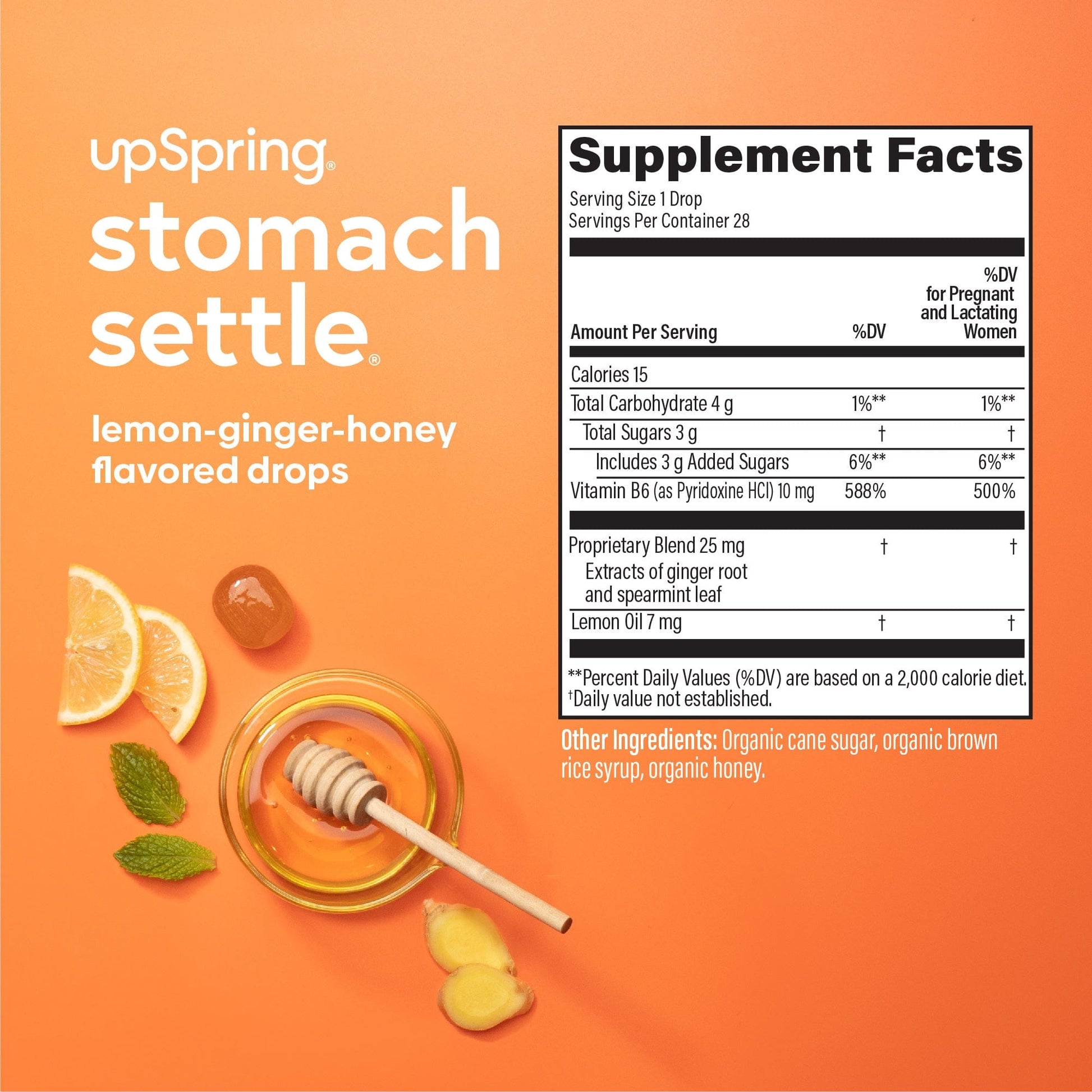 Supplement facts and ingredient information for Stomach Settle 